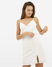 V Neck Strappy Dress | Off-White