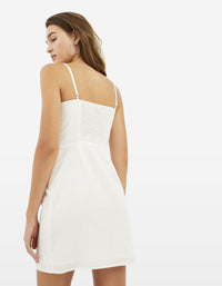 V Neck Strappy Dress | Off-White