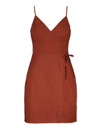 V Neck Strappy Dress | Copper Brown