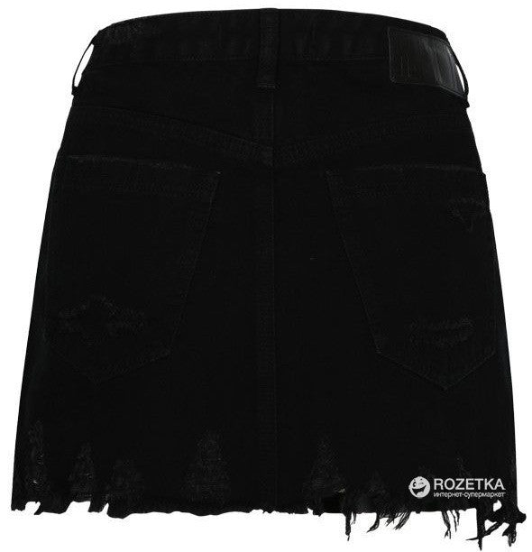 Denim Mini Skirt | Black Denim 