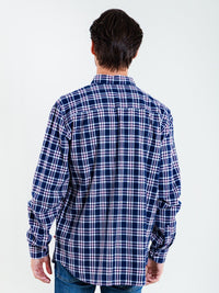Shirt with Checks | Navy Blue