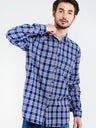 Shirt with Checks | Navy Blue