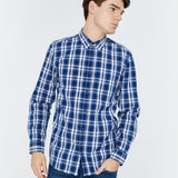 Shirt with Checks | Navy Blue