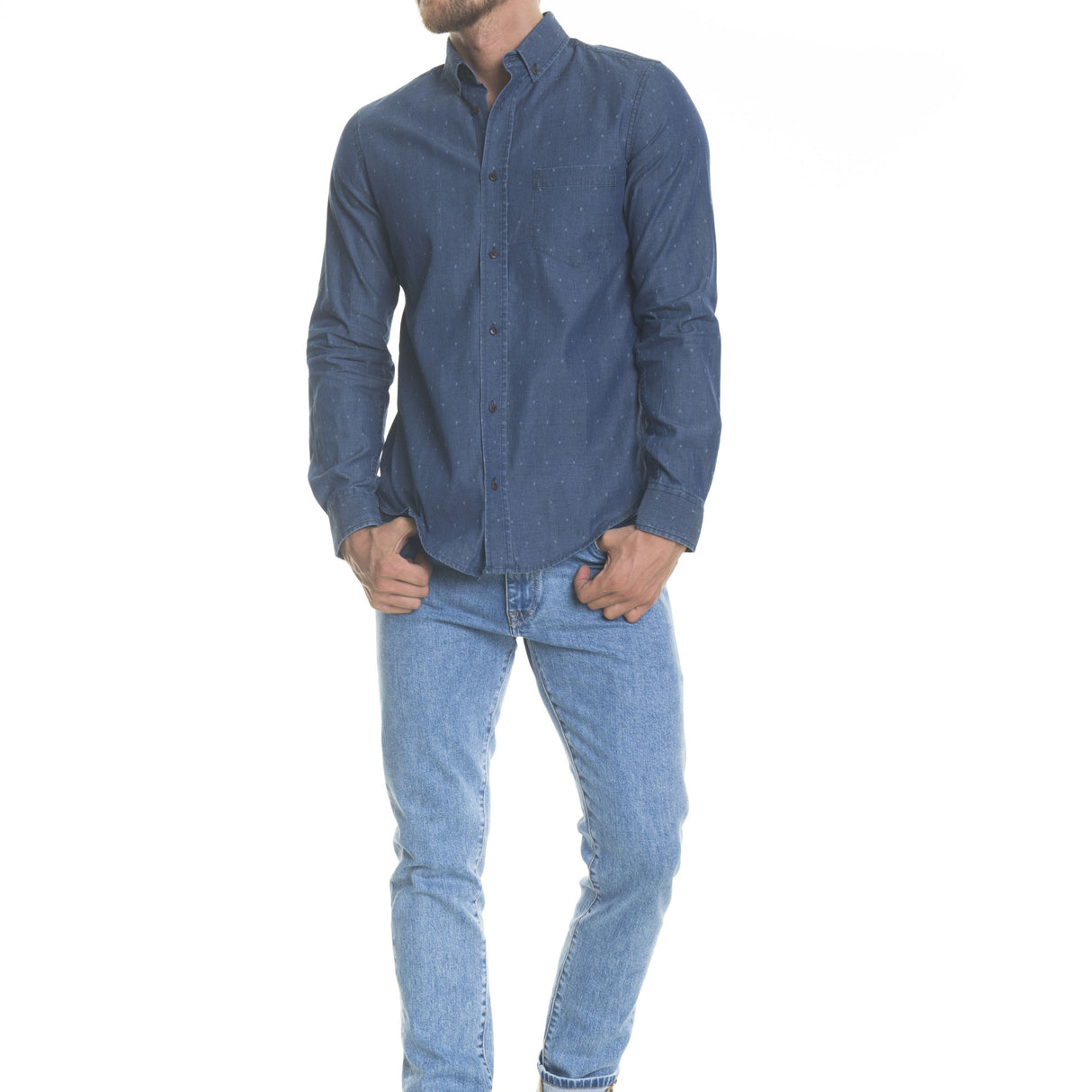 Shirt Long Sleeve Denim | Navy Blue