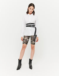 Premium Shirt with Silver Buttons | Off White