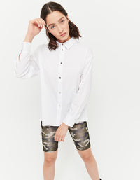 Premium Shirt with Silver Buttons | Off White