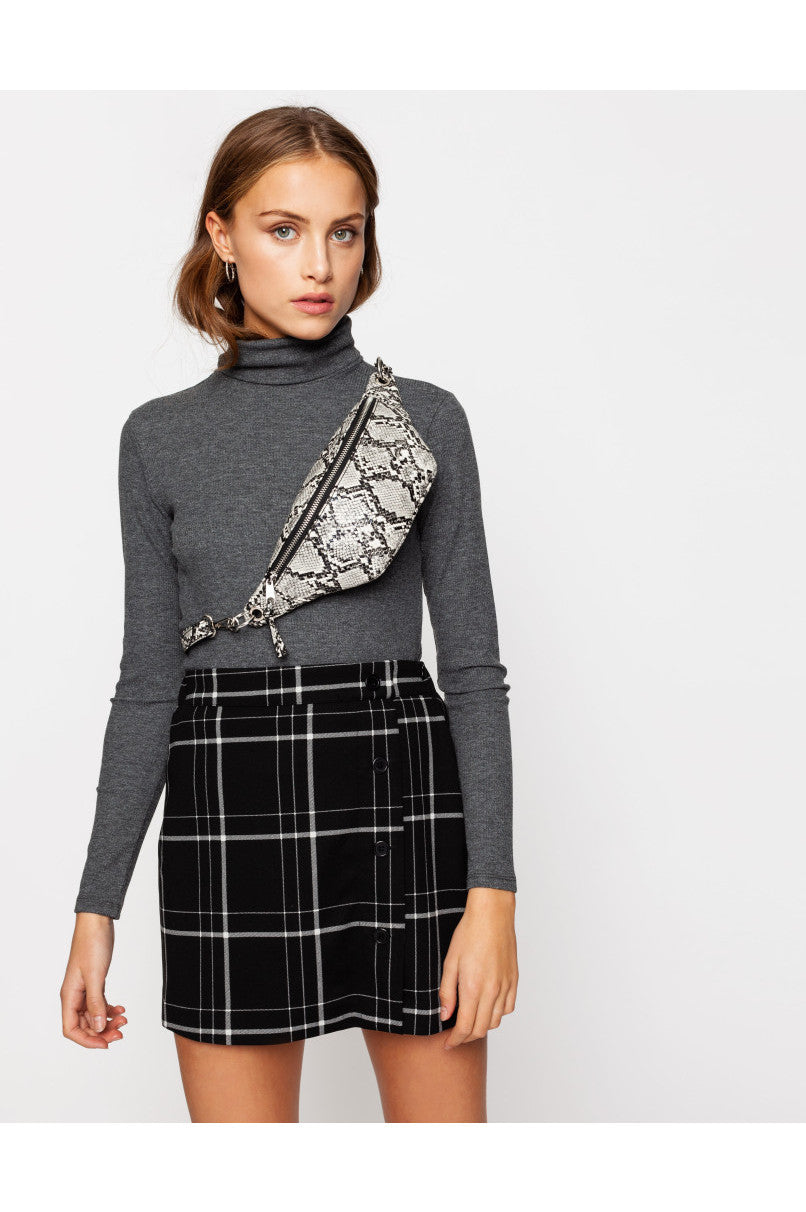 Mini Skirt  | Grey Checks 