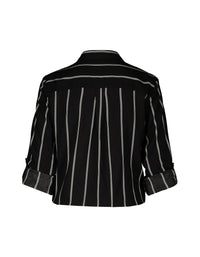 Front Crop Shirt | Black
