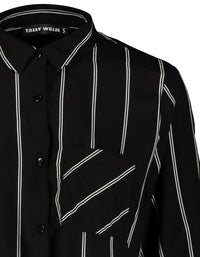 Front Crop Shirt | Black