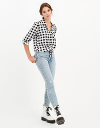 Front Crop Shirt | Checks