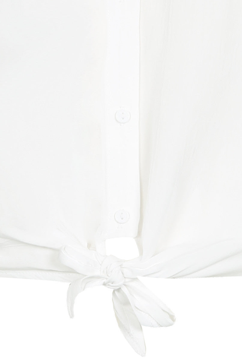 Front Crop Shirt | White