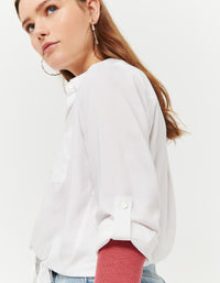 Front Crop Shirt | White