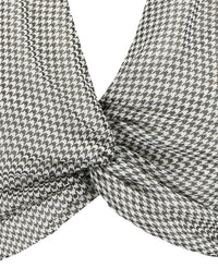 Houndstooth Twist Blouse | Black-Off White