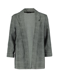 Open Front Blazer | Black-White