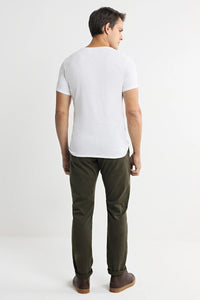 Slim Fit Cotton Pants | Military Green