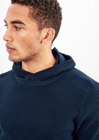 Knit Jumper With Hood | Dark Blue