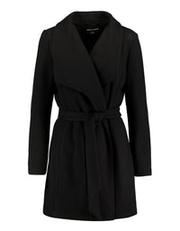 Wrap Front Coat | Black