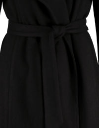 Wrap Front Coat | Black