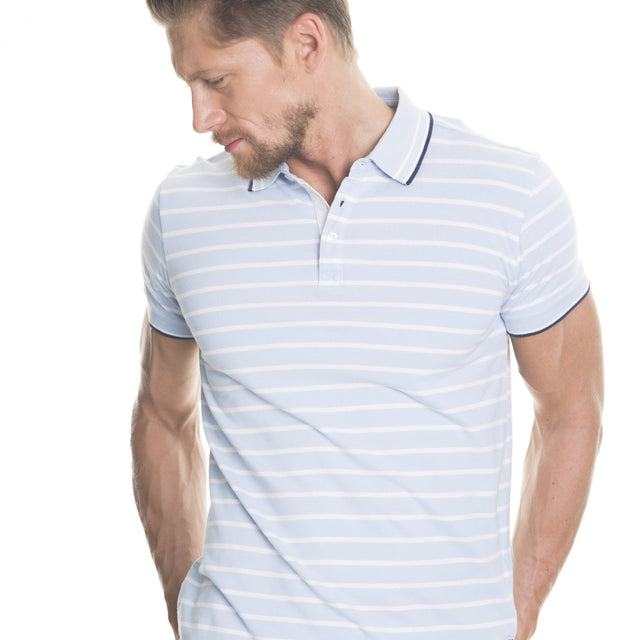 Polo Men with Stripes | Blue