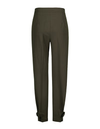 High Waist Tapered Trousers | Deep Lichen
