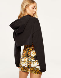 Baroque Denim Skirt | Black Sprayed