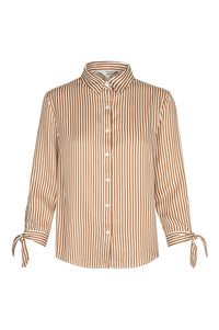 Shirt | Brown - White Striped