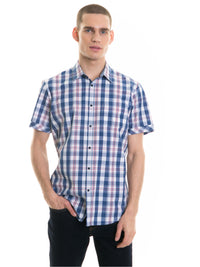 Shirt Short Sleeve with Checks | Blue