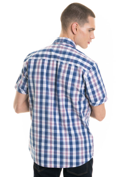 Shirt Short Sleeve with Checks | Blue