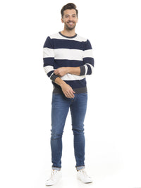 Sweater with Stripes | Navy