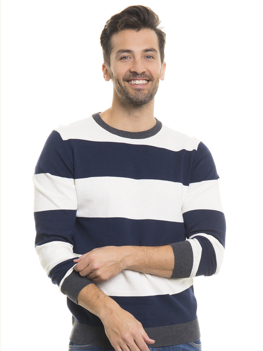 Sweater with Stripes | Navy