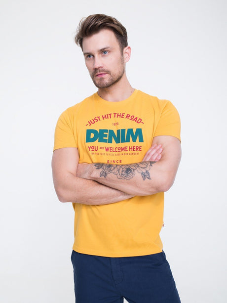 T.Shirt with Print - HIT THE ROAD | Yellow