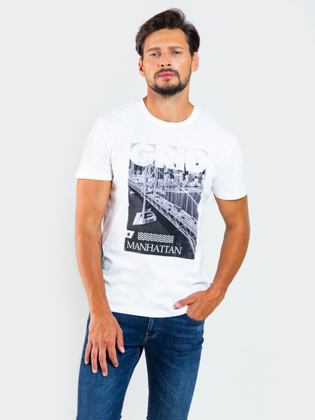 T.Shirt with Print - Manhattan | White