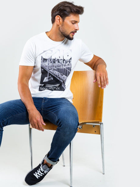 T.Shirt with Print - Manhattan | White