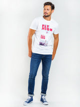 T.Shirt With Print - FLY HIGH | White