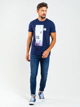 T.Shirt With Print - FLY HIGH | Navy