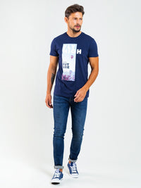 T.Shirt With Print - FLY HIGH | Navy