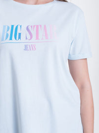 T-Shirt with Colored Logo | Light Blue