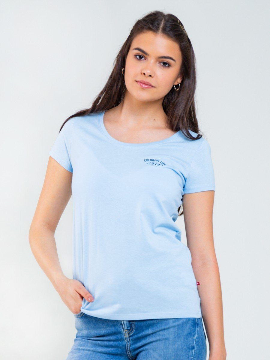 T-Shirt with small Logo | Light Blue
