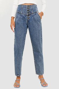 High Waist Slouchy Jeans  | Blue