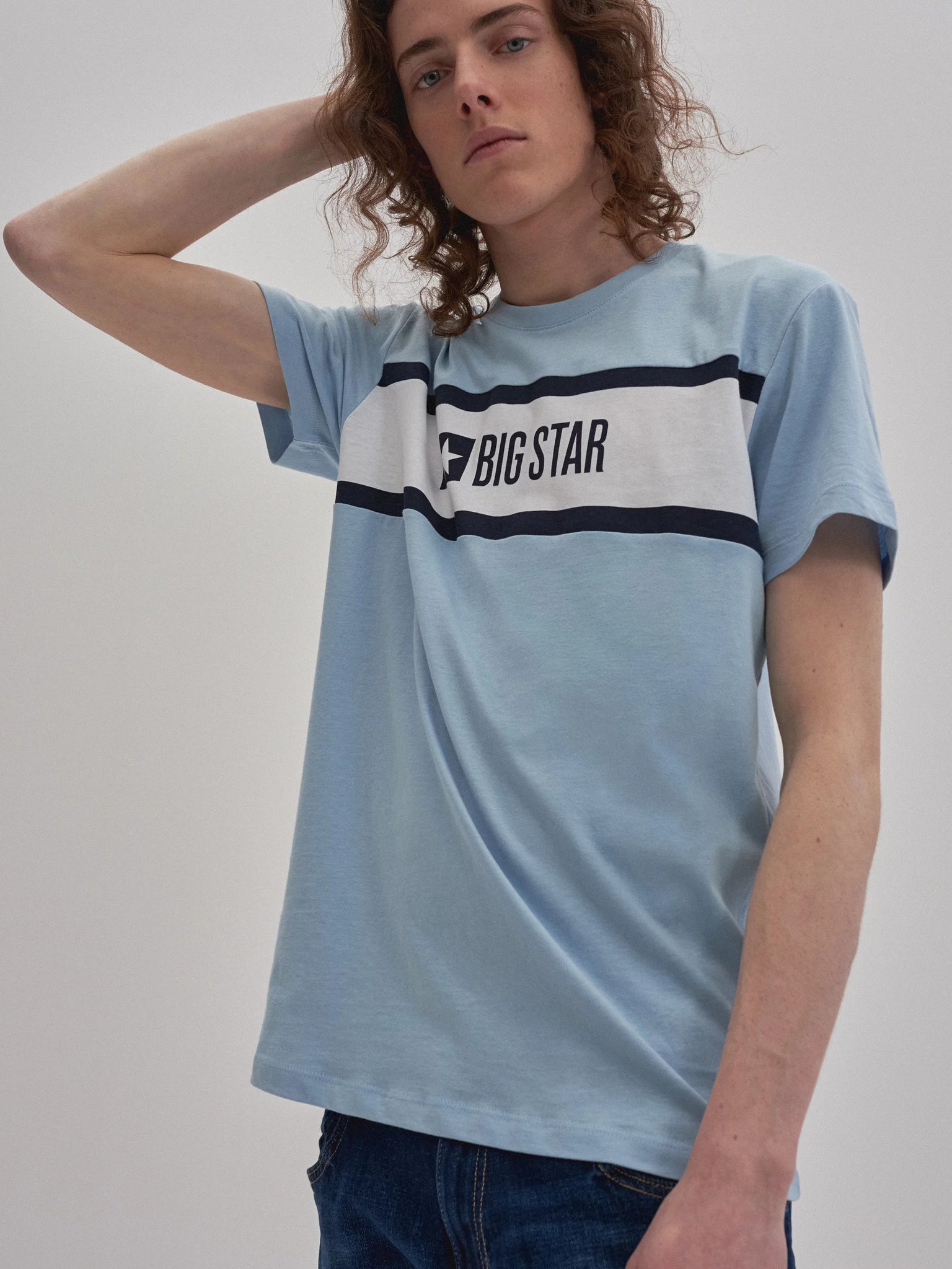 BIG STAR Logo T-Shirt Organic Cotton | Light Blue
