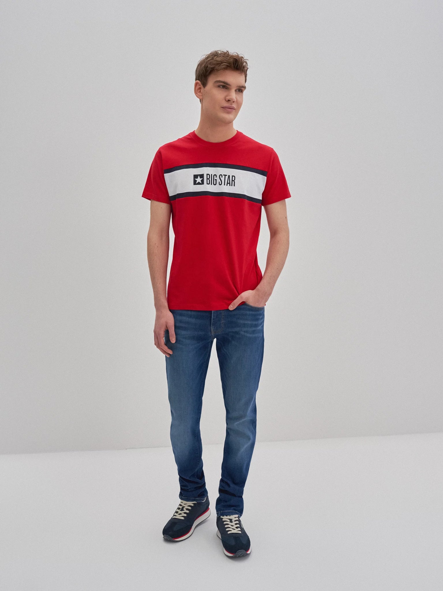 BIG STAR Logo T-Shirt Organic Cotton | Red