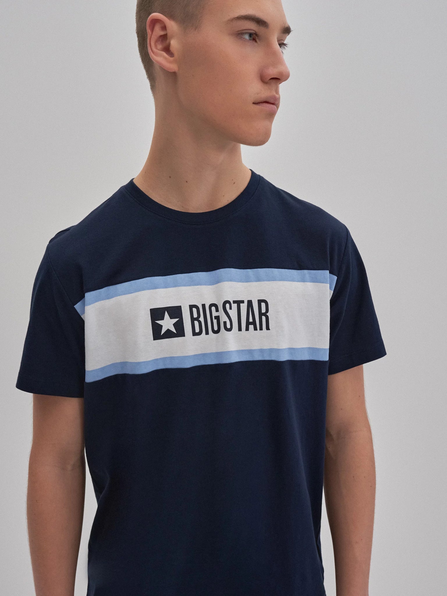BIG STAR Logo T-Shirt Organic Cotton | Navy