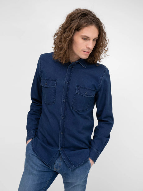 Denim Shirt | Navy Blue