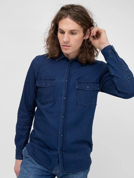 Denim Shirt | Navy Blue