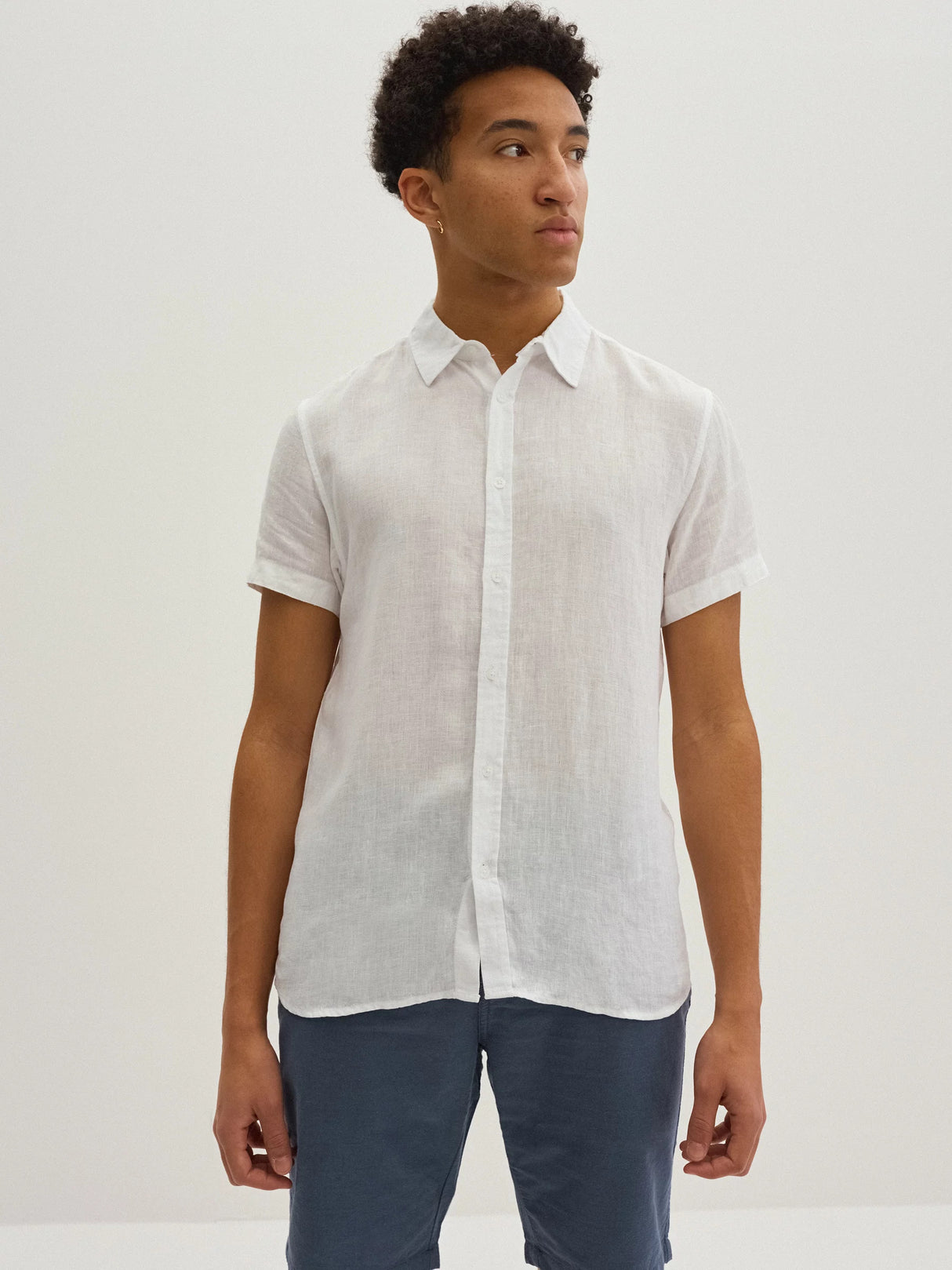 Linen Shirt Short Sleeves | White