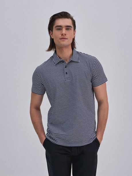 BIG STAR Polo with Stripes | Black White Stripes