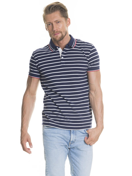 Polo Men with Stripes | Navy