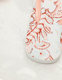 Floral Print Flip Flops with Matching Pochette | Multicolor