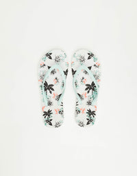 Floral Print Flip Flops with Matching Pochette | Multi Color