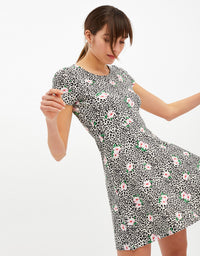 Leopard & Floral Print Dress | Multi Color